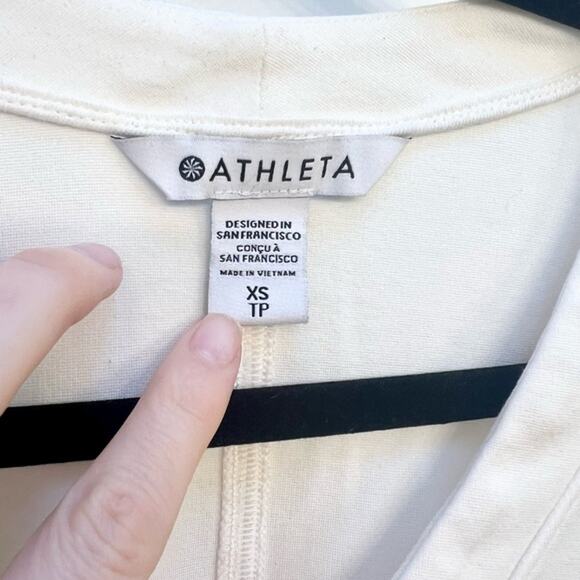 Athleta Eastbound Half Zip Sweatshirt XS Women's White Zip-Up Top - Picture 11 of 13